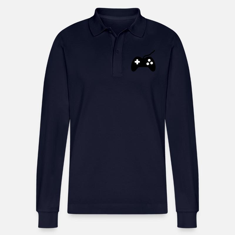 controller symbol - Stanley/Stella Unisex Bio-Langarm-Poloshirt Prepster - Navy