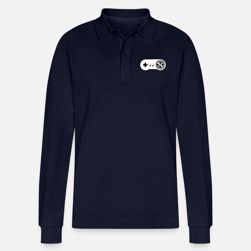 Super NES Controller - Polo à manches longues bio PREPSTER Stanley/Stella Unisexe - bleu marine