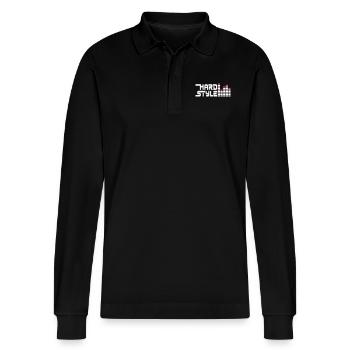 hard style hardstyle equalizer EN - Stanley/Stella Organic Unisex Long-Sleeved Polo Shirt Prepster - black - Front - Anna (173cm) & Nico (186cm)