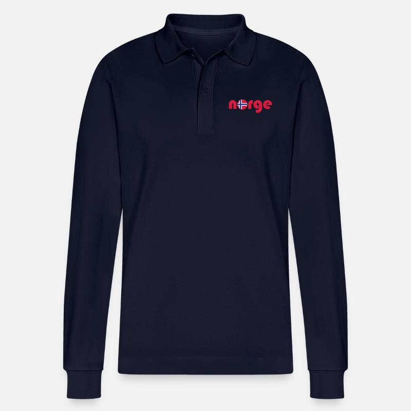 Norvège Pays Norge - Polo à manches longues bio PREPSTER Stanley/Stella Unisexe - bleu marine