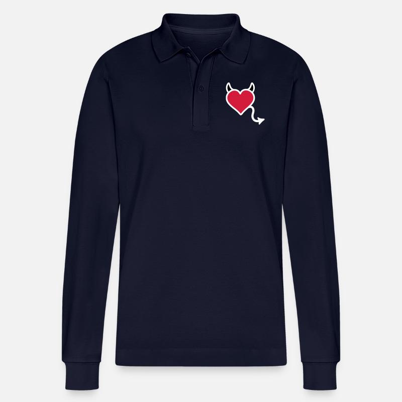 Teufel Teufelchen Herz - Stanley/Stella Unisex Bio-Langarm-Poloshirt Prepster - Navy