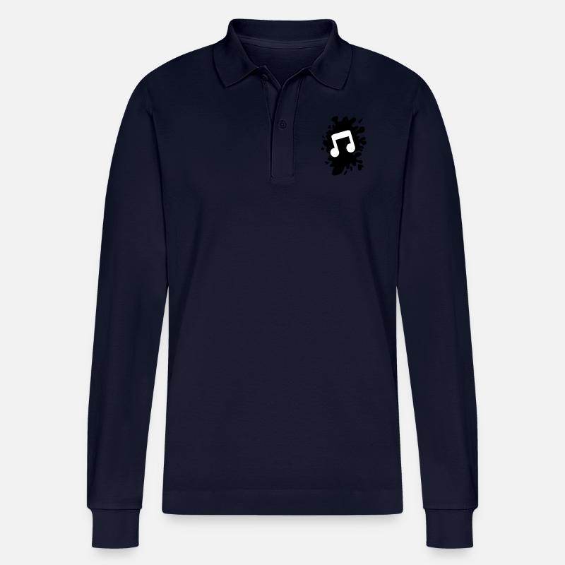 klecks musik note - Stanley/Stella Unisex Bio-Langarm-Poloshirt Prepster - Navy