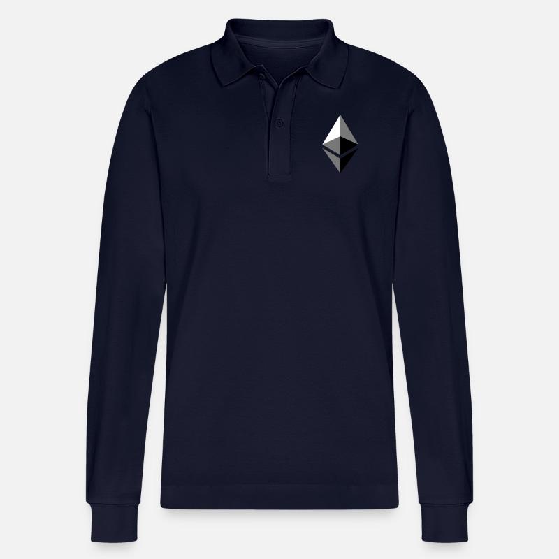 etherium ether ETH - Stanley/Stella Unisex Bio-Langarm-Poloshirt Prepster - Navy