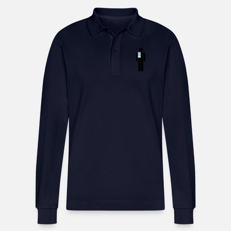 Per Anhalter Schild - Stanley/Stella Unisex Bio-Langarm-Poloshirt Prepster - Navy