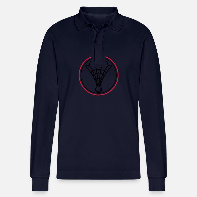 Badminton Symbol Mannschaft - Stanley/Stella Unisex Bio-Langarm-Poloshirt Prepster - Navy
