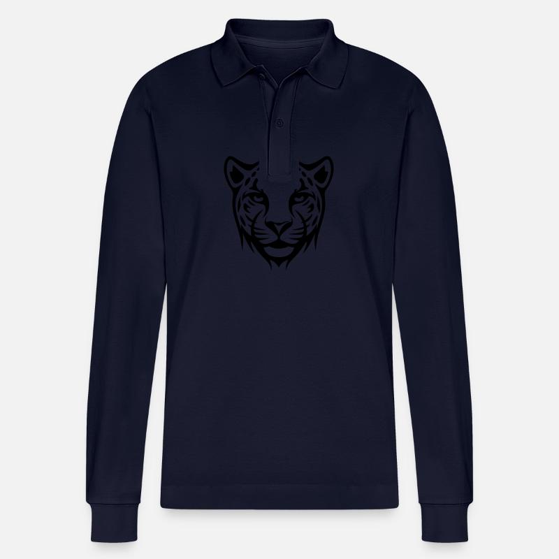 Gepard Kopf - Stanley/Stella Unisex Bio-Langarm-Poloshirt Prepster - Navy