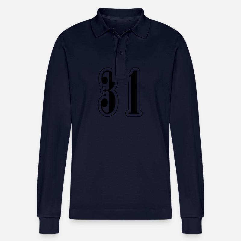 31 Symbole numérique - Polo à manches longues bio PREPSTER Stanley/Stella Unisexe - bleu marine