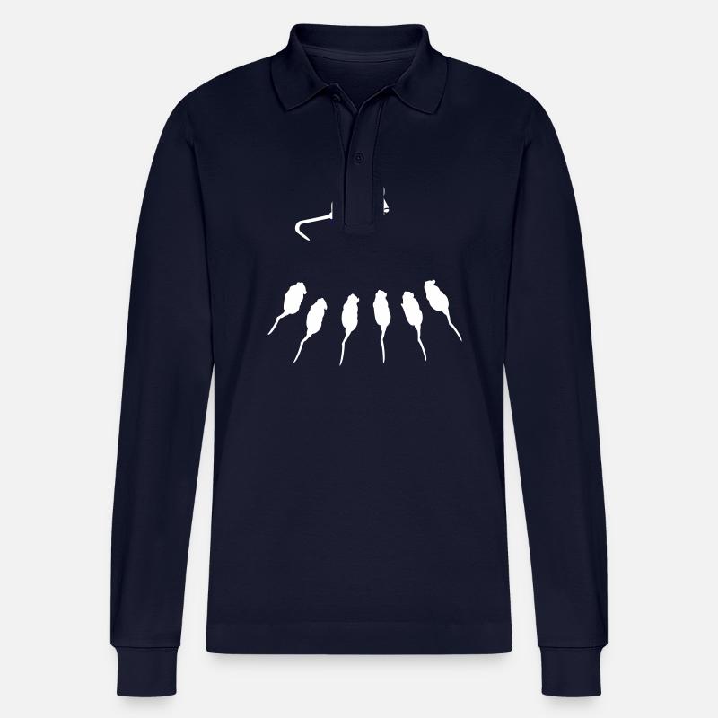 6 Ratten / 6 rats (1c) - Stanley/Stella Unisex Bio-Langarm-Poloshirt Prepster - Navy