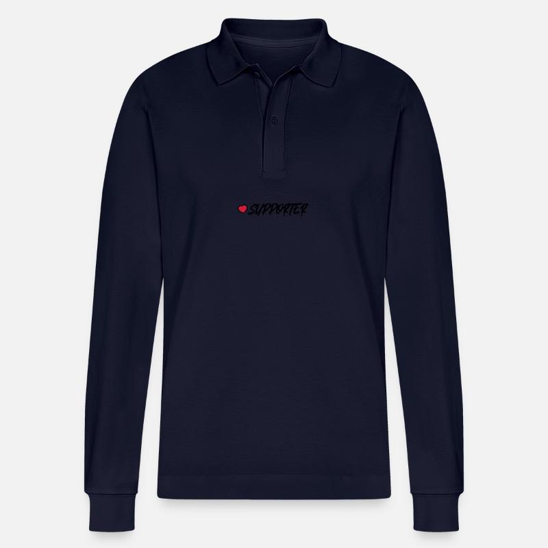 Supporter Herz - Stanley/Stella Unisex Bio-Langarm-Poloshirt Prepster - Navy