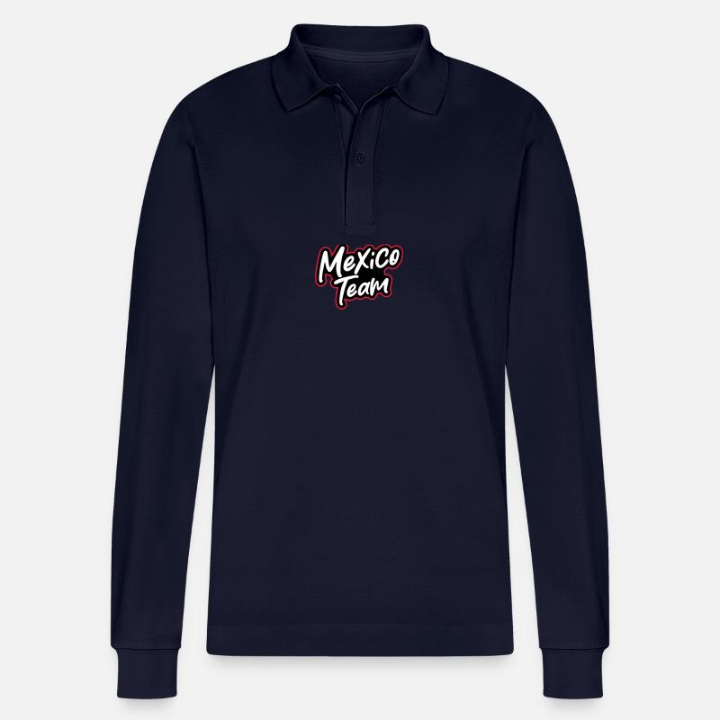 Mexiko Team - Stanley/Stella Unisex Bio-Langarm-Poloshirt Prepster - Navy