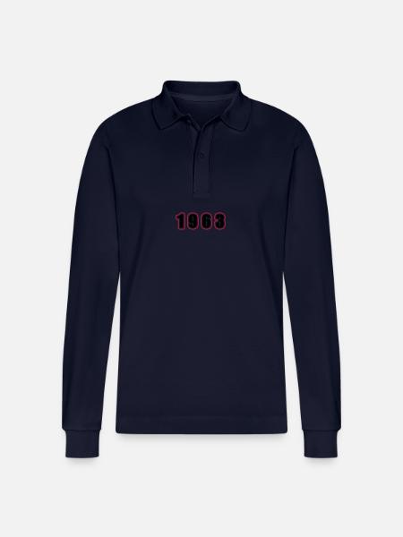 1963 Year Birthday - Stanley/Stella Organic Unisex Long-Sleeved Polo Shirt Prepster - navy