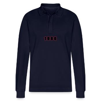 1986 Année Anniversaire - Polo à manches longues bio PREPSTER Stanley/Stella Unisexe - bleu marine - Devant - Anna (173cm)