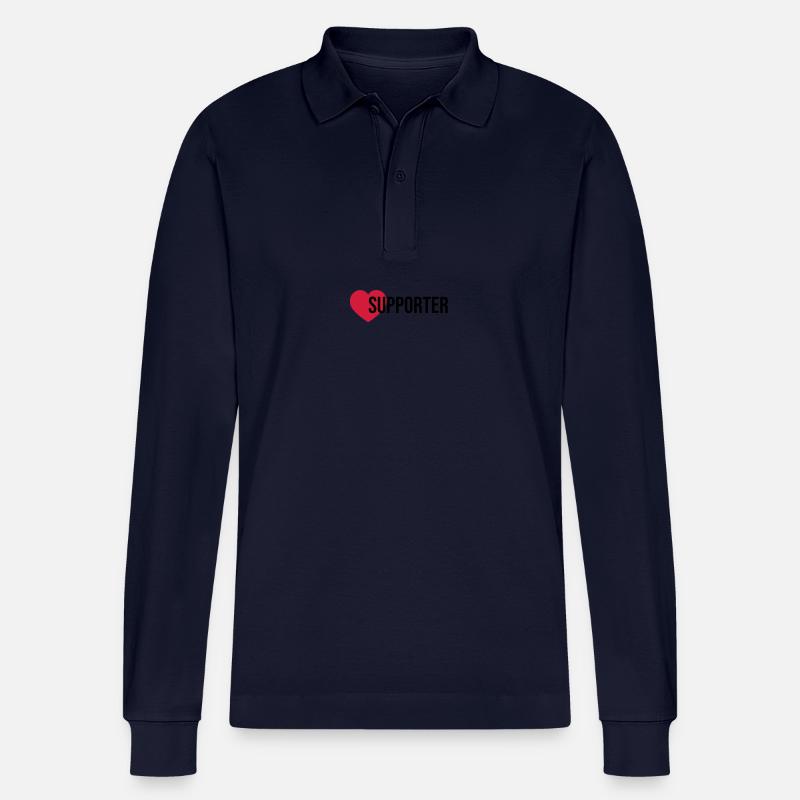 Supporter Herz - Stanley/Stella Unisex Bio-Langarm-Poloshirt Prepster - Navy
