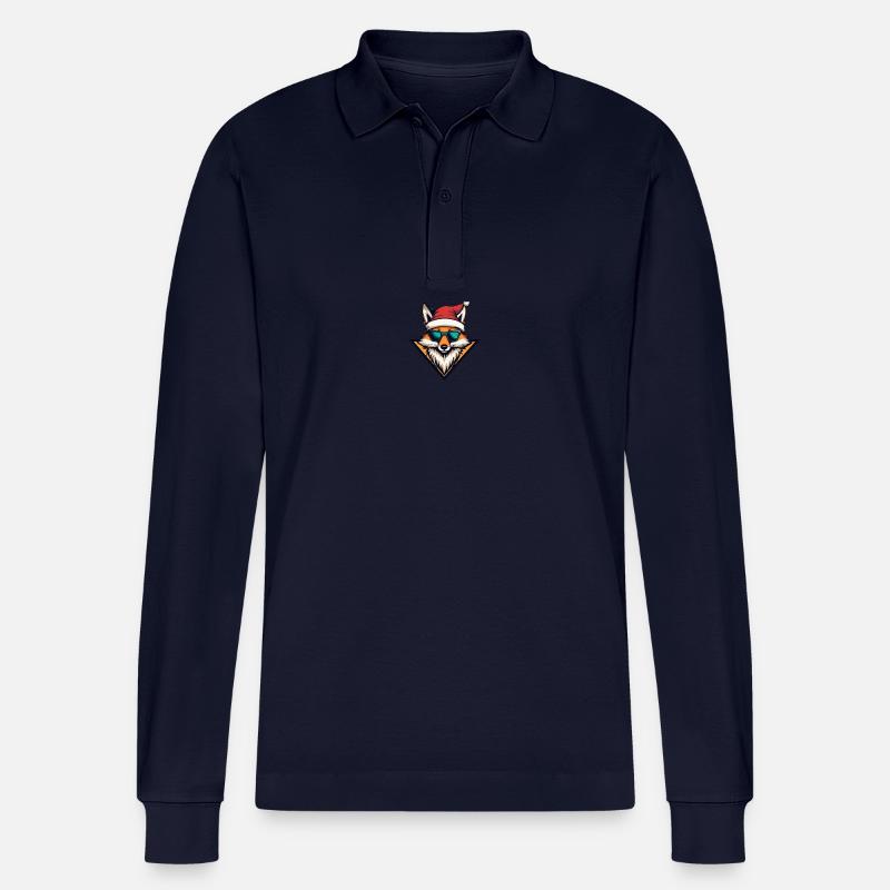 Fuchs Weihnachten Cool - Stanley/Stella Unisex Bio-Langarm-Poloshirt Prepster - Navy