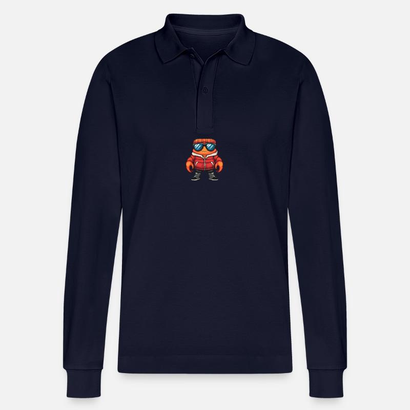 Krebs Krabbe Winter Comic - Stanley/Stella Unisex Bio-Langarm-Poloshirt Prepster - Navy