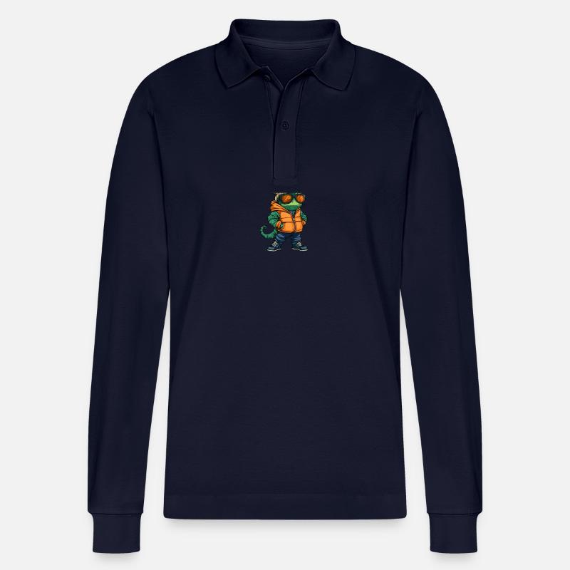 Chameleon Winter Comic - Stanley/Stella Unisex Bio-Langarm-Poloshirt Prepster - Navy