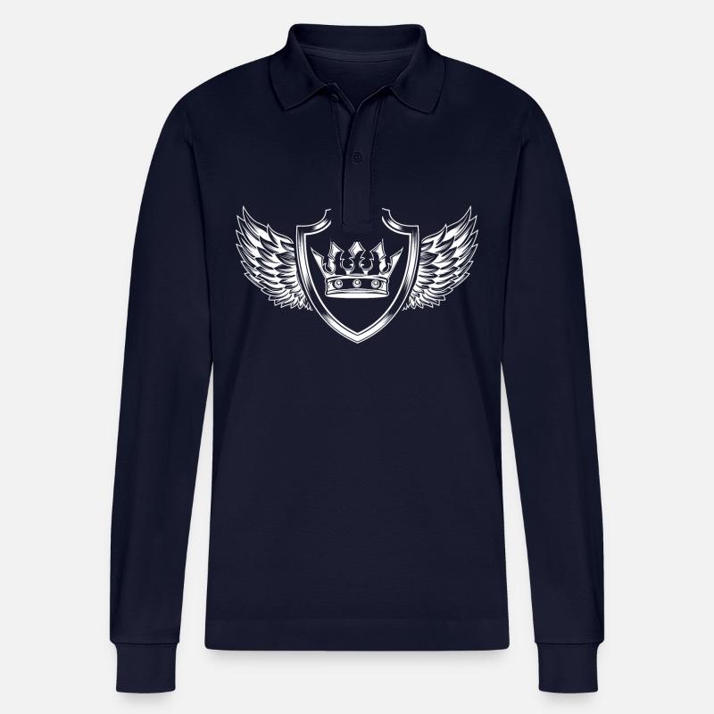 Bouclier de la Couronne Royale - Polo à manches longues bio PREPSTER Stanley/Stella Unisexe - bleu marine