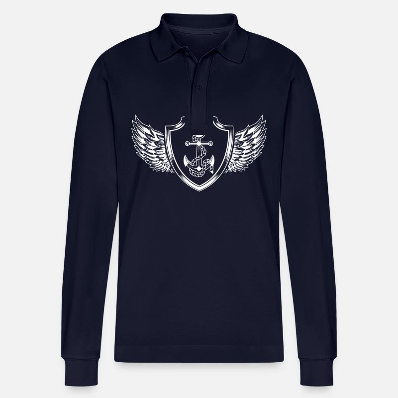 Anker Wappen - Stanley/Stella Unisex Bio-Langarm-Poloshirt Prepster - Navy