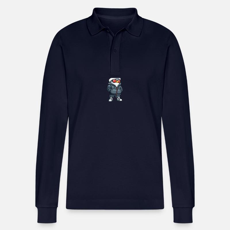 Taube Vogel Winter - Stanley/Stella Unisex Bio-Langarm-Poloshirt Prepster - Navy