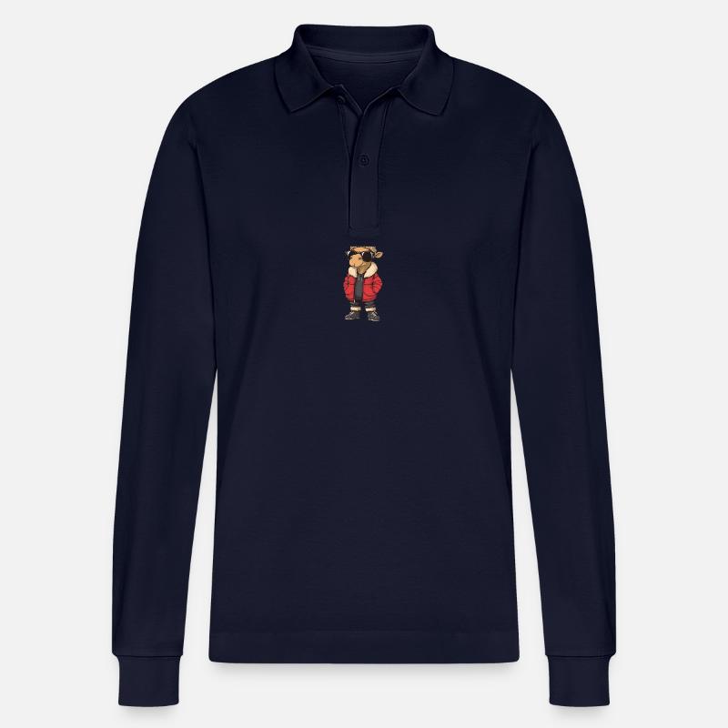 Kamel Winter Comic - Stanley/Stella Unisex Bio-Langarm-Poloshirt Prepster - Navy