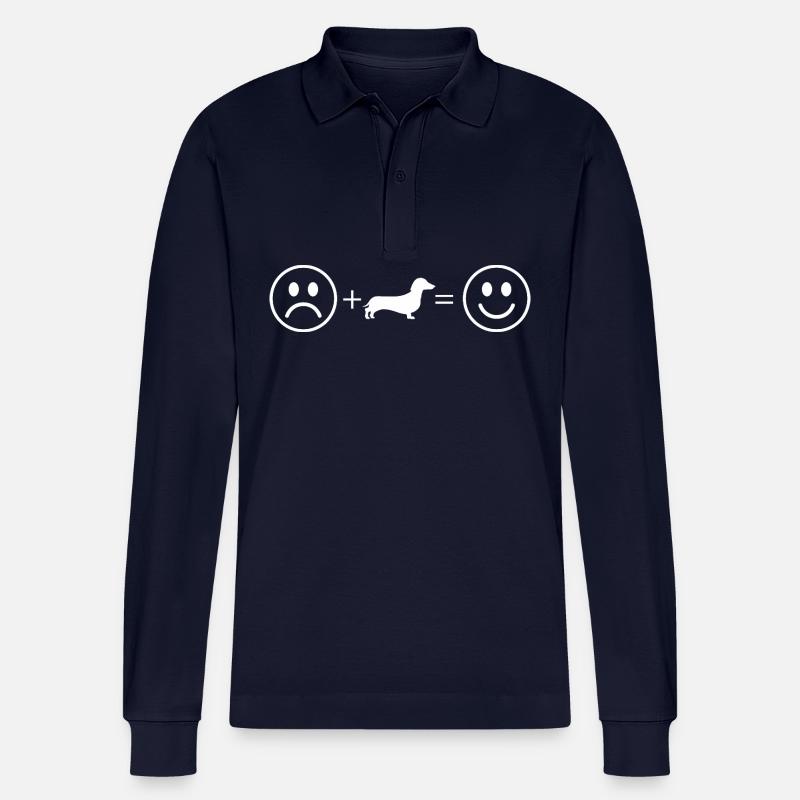 Hund Dackel - Stanley/Stella Unisex Bio-Langarm-Poloshirt Prepster - Navy