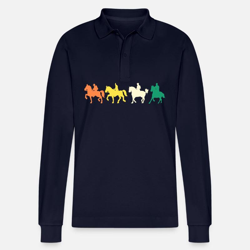 Monter des chevaux Evolution - Polo à manches longues bio PREPSTER Stanley/Stella Unisexe - bleu marine