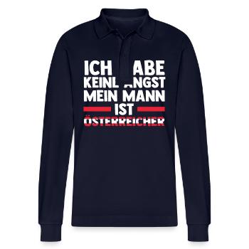 Österreicher Österreich - Stanley/Stella Unisex Bio-Langarm-Poloshirt Prepster - Navy - Vorne - Anna (173cm)