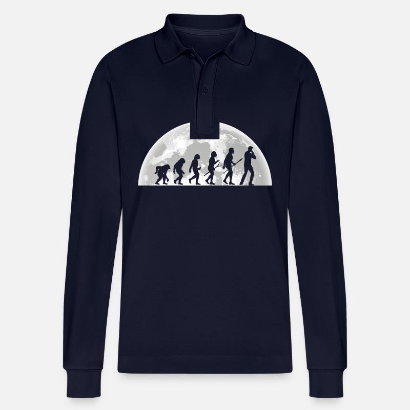 Harmonika Evolution Mundharmonika - Stanley/Stella Unisex Bio-Langarm-Poloshirt Prepster - Navy