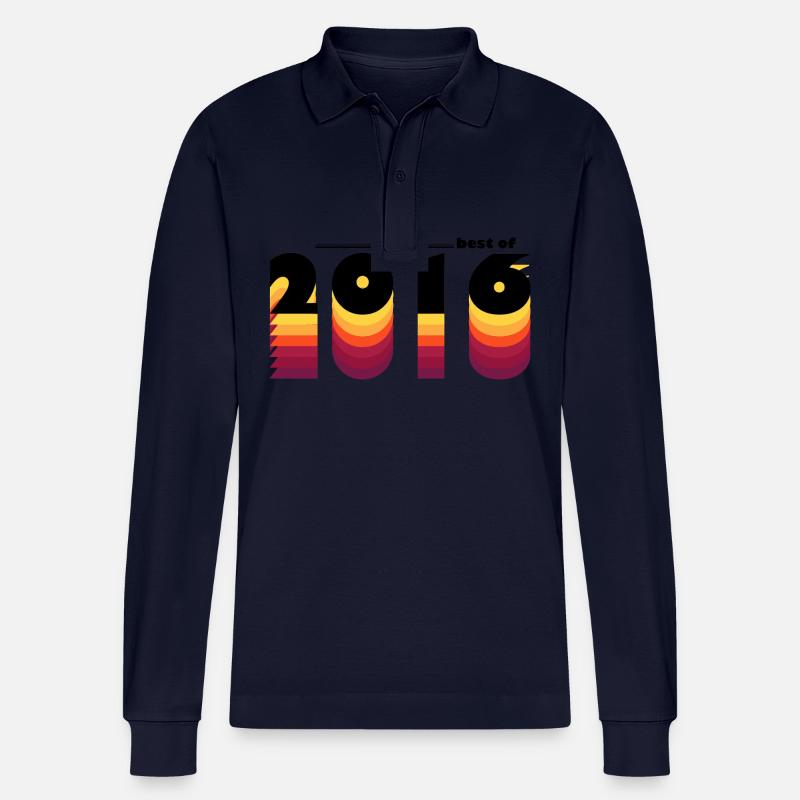 Millésime 2016 - 9 ans d’indémodabilité - Polo à manches longues bio PREPSTER Stanley/Stella Unisexe - bleu marine