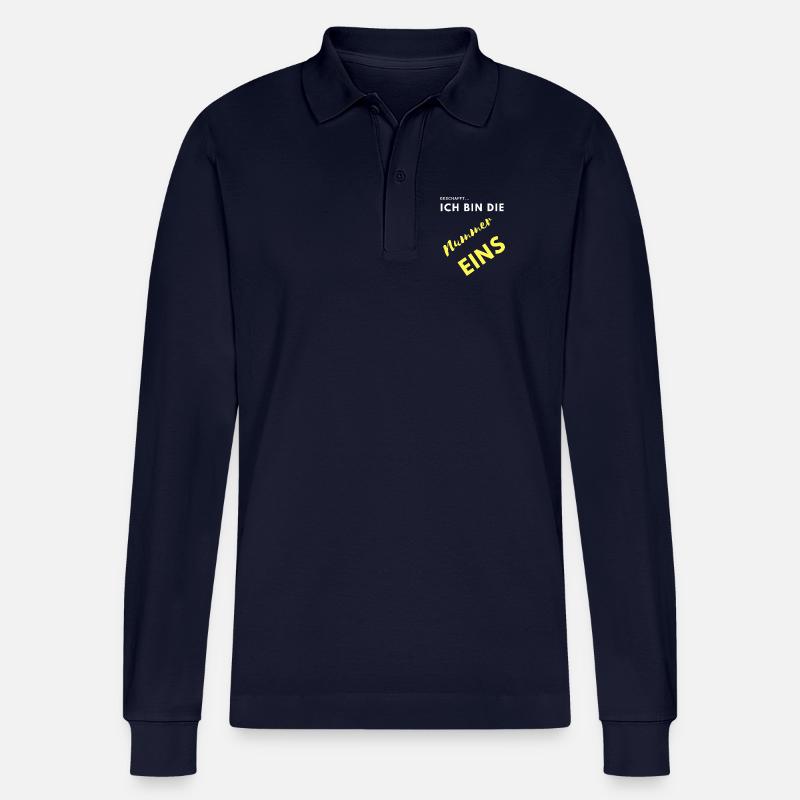 ich bin nummer eins - Stanley/Stella Unisex Bio-Langarm-Poloshirt Prepster - Navy
