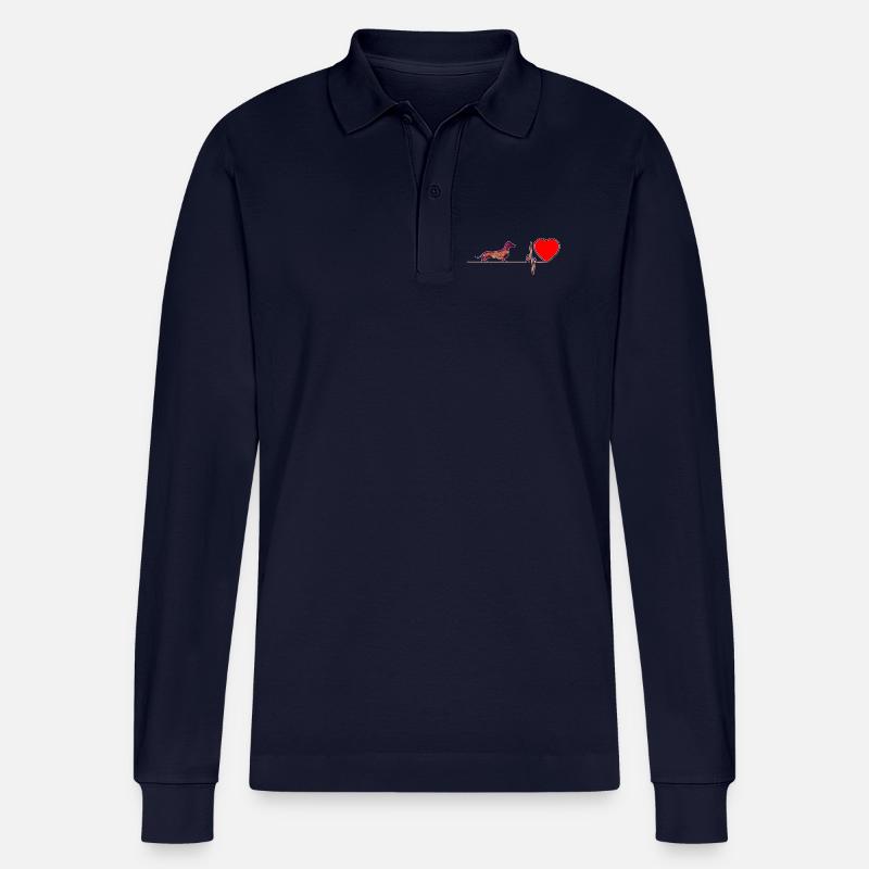 Ich liebe Dackel - Stanley/Stella Unisex Bio-Langarm-Poloshirt Prepster - Navy