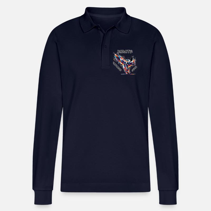 Karate Mawashi Geri - Stanley/Stella Unisex Bio-Langarm-Poloshirt Prepster - Navy
