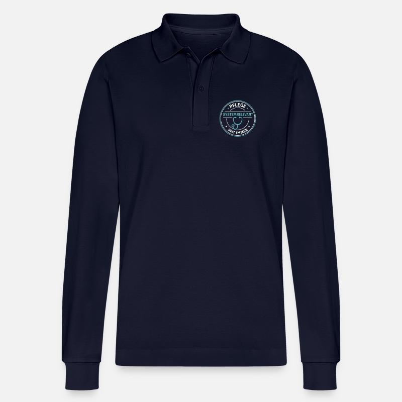 Pflege – systemrelevant seit immer - Stanley/Stella Unisex Bio-Langarm-Poloshirt Prepster - Navy