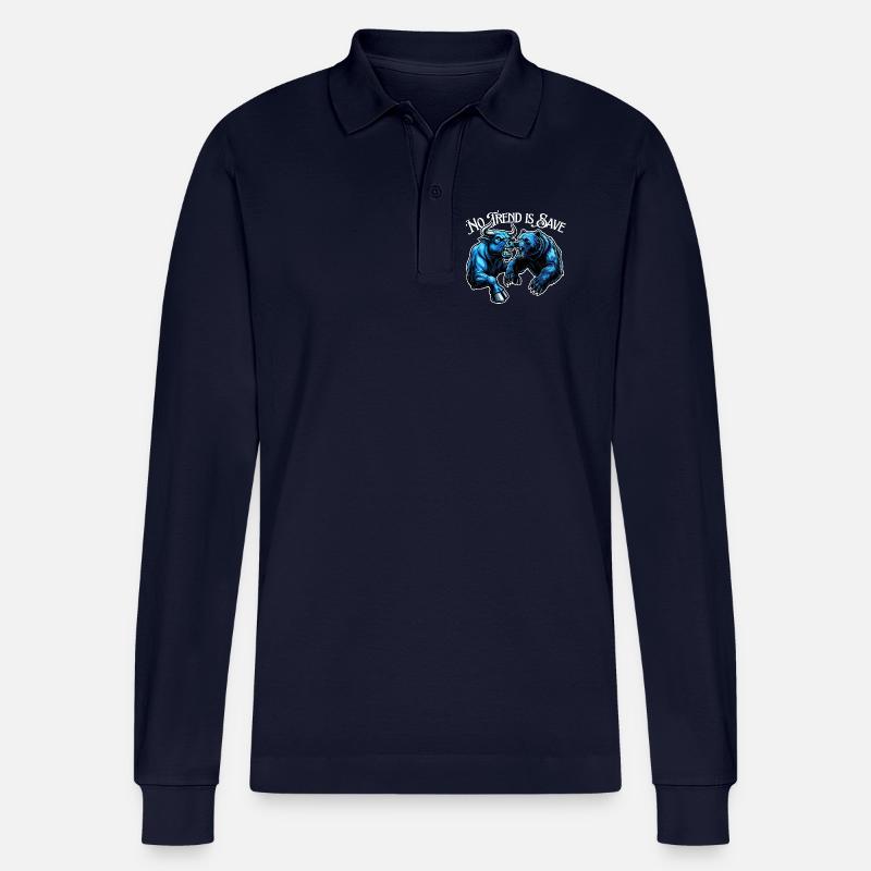 Stier vs Bär im Trend - Stanley/Stella Unisex Bio-Langarm-Poloshirt Prepster - Navy
