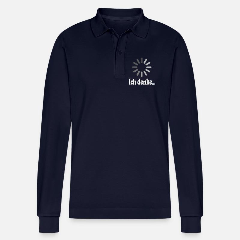 Ich denke bitte warten - Stanley/Stella Unisex Bio-Langarm-Poloshirt Prepster - Navy