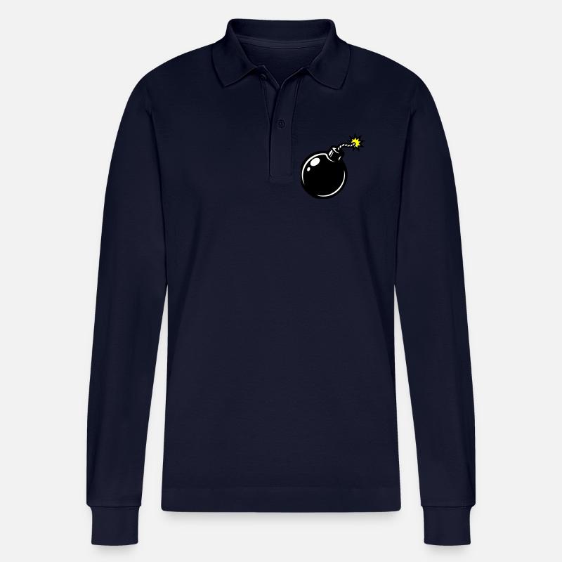 Bombe Comic - Stanley/Stella Unisex Bio-Langarm-Poloshirt Prepster - Navy