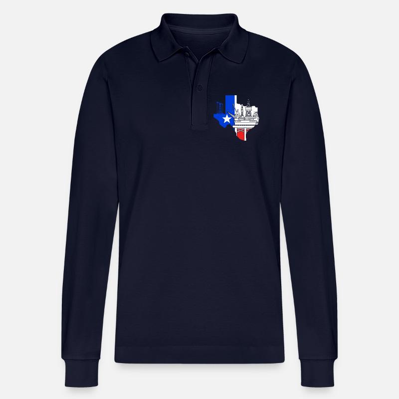 Bohrinsel Ölfeld - Stanley/Stella Unisex Bio-Langarm-Poloshirt Prepster - Navy
