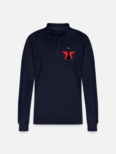 Strategist Grand Master Red Star - Stanley/Stella Organic Unisex Long-Sleeved Polo Shirt Prepster - navy