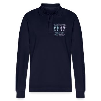 gender reveal party - Stanley/Stella Unisex Bio-Langarm-Poloshirt Prepster - Navy - Vorne - Anna (173cm)