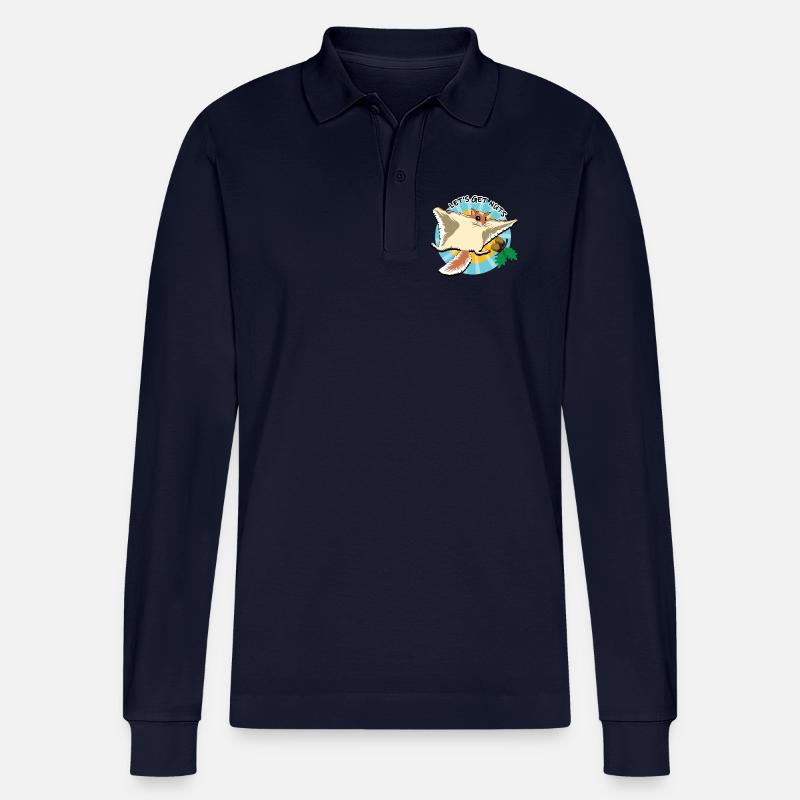 Fliegendes Eichhörnchen - Let es Get Nuts - Stanley/Stella Unisex Bio-Langarm-Poloshirt Prepster - Navy