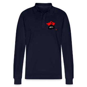 Freedom to protest - Stanley/Stella Organic Unisex Long-Sleeved Polo Shirt Prepster - navy - Front - Anna (173cm)