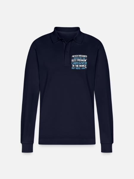 Beste Pflegerin Der Welt Design - Stanley/Stella Unisex Bio-Langarm-Poloshirt Prepster - Navy