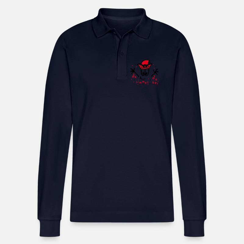 Fasching mit Konfetti, Karneval - Stanley/Stella Unisex Bio-Langarm-Poloshirt Prepster - Navy