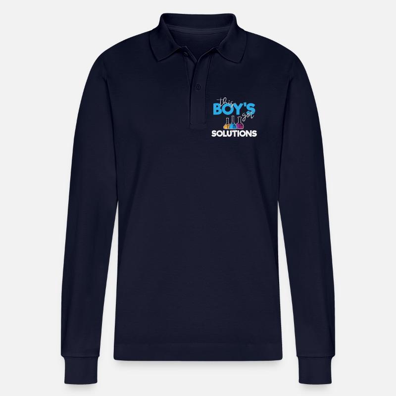 Ce garçon a des solutions - Polo à manches longues bio PREPSTER Stanley/Stella Unisexe - bleu marine