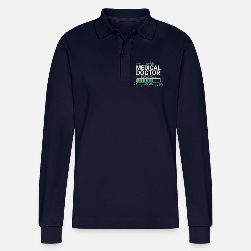 Medizinischer Doktor Loading - Stanley/Stella Unisex Bio-Langarm-Poloshirt Prepster - Navy
