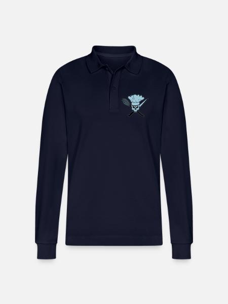 Koch Pirat oder Rebell Totenkopf - Stanley/Stella Unisex Bio-Langarm-Poloshirt Prepster - Navy