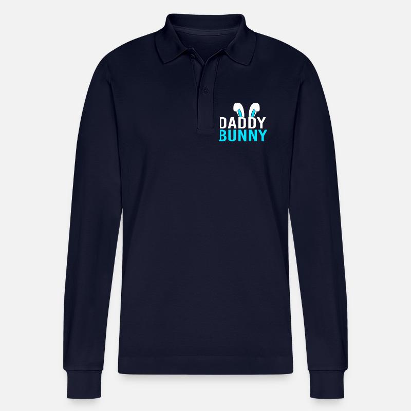 Werdende Mutter Ostern Gender Reveal - Stanley/Stella Unisex Bio-Langarm-Poloshirt Prepster - Navy