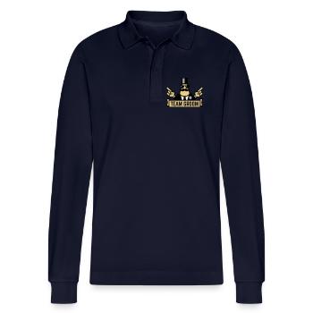 Teambräutigam (Junggesellenabschied mit dem Zeigen 3C) - Stanley/Stella Unisex Bio-Langarm-Poloshirt Prepster - Navy - Vorne - Anna (173cm)