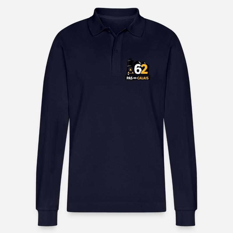 62 Pas de Calais Emblem - Stanley/Stella Unisex Bio-Langarm-Poloshirt Prepster - Navy