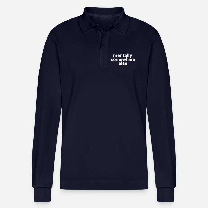 mentally somewhere else - Stanley/Stella Unisex Bio-Langarm-Poloshirt Prepster - Navy